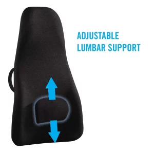 New High Back Extra Head Support Cushion Removable Adjustable Lumbar Pad- Black - Image 10