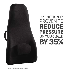 New High Back Extra Head Support Cushion Removable Adjustable Lumbar Pad- Black - Image 7