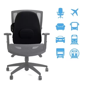 Wide Back Support Cushion Removable Adjustable Lumbar Pad Broader Back - Black - Image 11