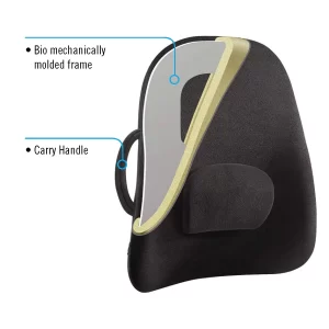 Wide Back Support Cushion Removable Adjustable Lumbar Pad Broader Back - Black - Image 8